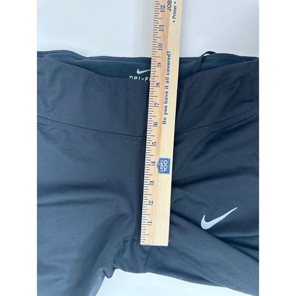 Nike Leggings Womens Small Cropped Mesh Panels Dri Fit Running Black Athletic - Picture 16 of 16